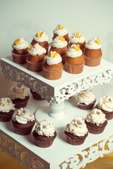 cupcakes on a stand.