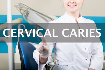 technology, internet and networking in medicine concept - medical doctor presses cervical caries...