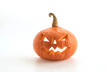 Halloween pumpkins smile and scrary eyes for party night