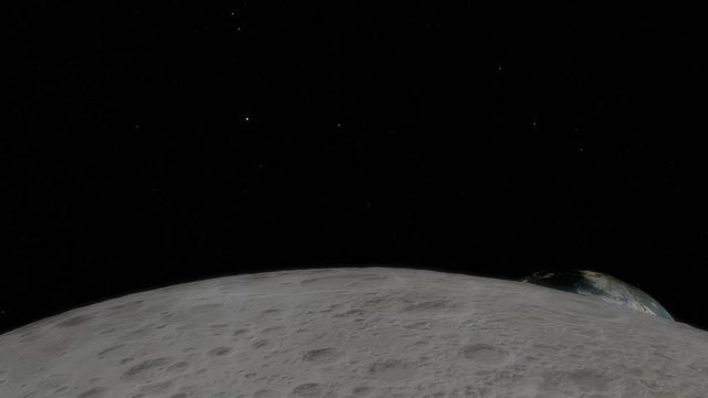 A timelapse animation showing an Earthrise over the moon
