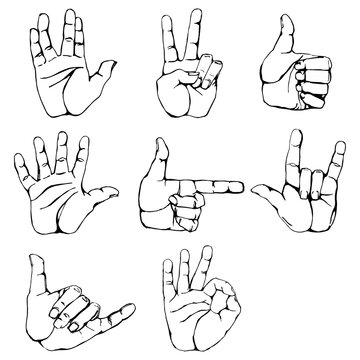 Vector set of hand gesture