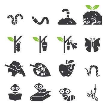 Worm Icon Set.