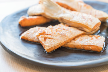 fried salmon steak