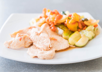 Roast Chicken with Mixed Vegetable Sour and Sweet Stir-Fry