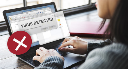 Unsecured Virus Detected Hack Unsafe Concept