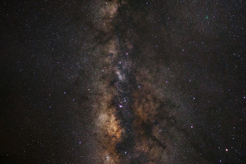 Close-up of Milky Way,Long exposure photograph, with grain