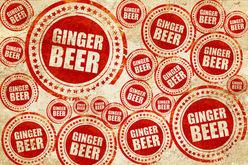 ginger beer, red stamp on a grunge paper texture