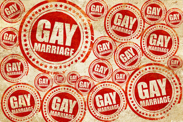 gay marriage, red stamp on a grunge paper texture