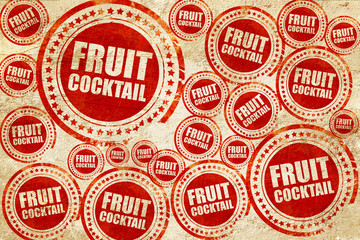 Obraz premium fruit cocktail, red stamp on a grunge paper texture