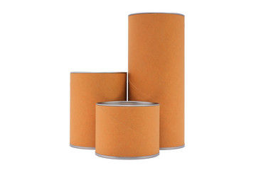 Cylinder container isolated on white background.