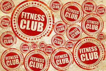 fitness club, red stamp on a grunge paper texture