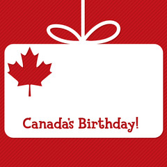 Canada Day cut out tag card in vector format.