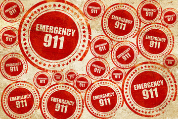 Obraz premium emergency 911, red stamp on a grunge paper texture