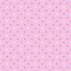 Vector Background # Polka Dot Pattern, Pink 