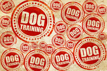 dog training, red stamp on a grunge paper texture