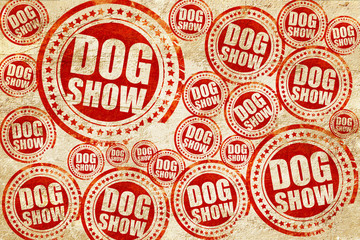 Fototapeta premium dog show, red stamp on a grunge paper texture