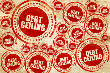 debt ceiling, red stamp on a grunge paper texture