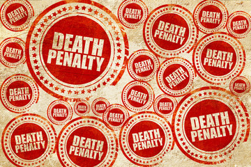 death penalty, red stamp on a grunge paper texture