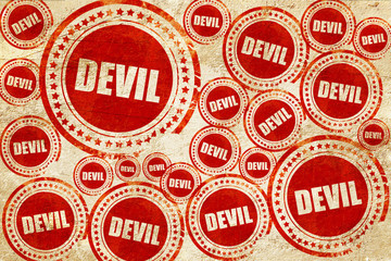 devil, red stamp on a grunge paper texture