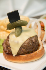 Cheese Burger  and french fries