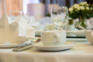 Table setting for a wedding or dinner