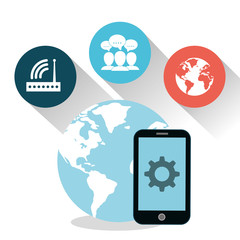 Internet of things. Online icon. Flat illustration , vector