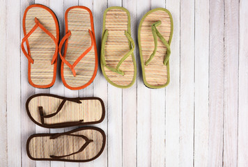 Beach Sandals White Wood