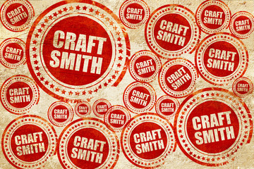 craft smith, red stamp on a grunge paper texture