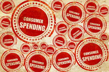 consumer spending, red stamp on a grunge paper texture