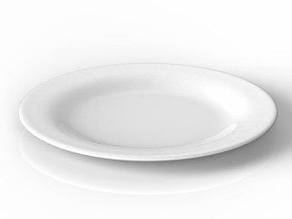 white empty plate on white background