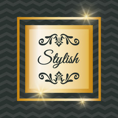 Stylish design. Decorated icon. gold illustration , vector