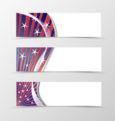 Set of banner wavy design