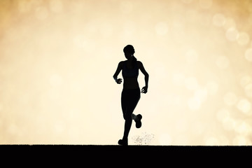 Fototapeta na wymiar silhouette woman running