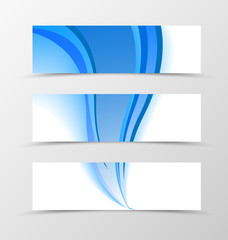 Set of banner blue smooth design