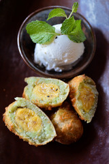 Fry Banana with Ice Cream