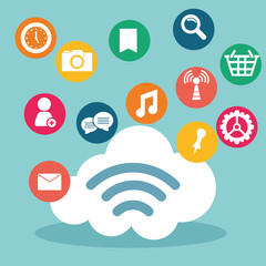 Social Media design. Media icon. Flat illustration