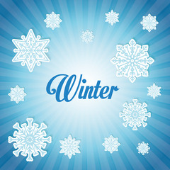Naklejka na ściany i meble Winter design. blue background. Flat illustration