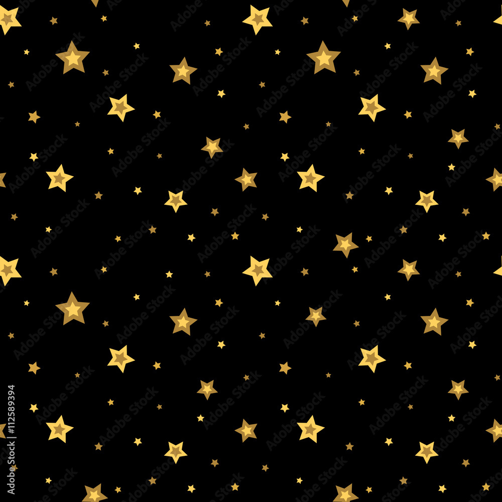 Canvas Prints stars seamless pattern gold and black retro background. chaotic elements. abstract geometric shape t