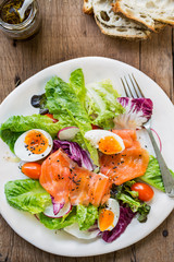 Smoked Salmon with boiled eggs salad