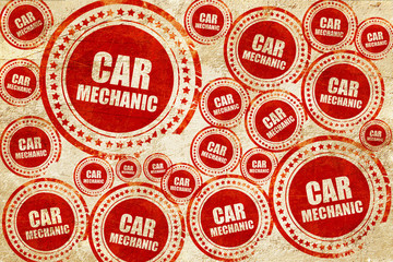 Obraz premium car mechanic, red stamp on a grunge paper texture