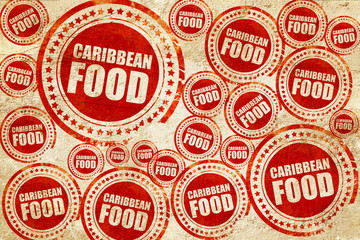 Obraz premium caribbean food, red stamp on a grunge paper texture
