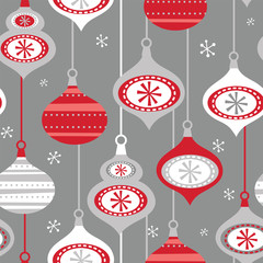 Seamless christmas decoration with baubles design