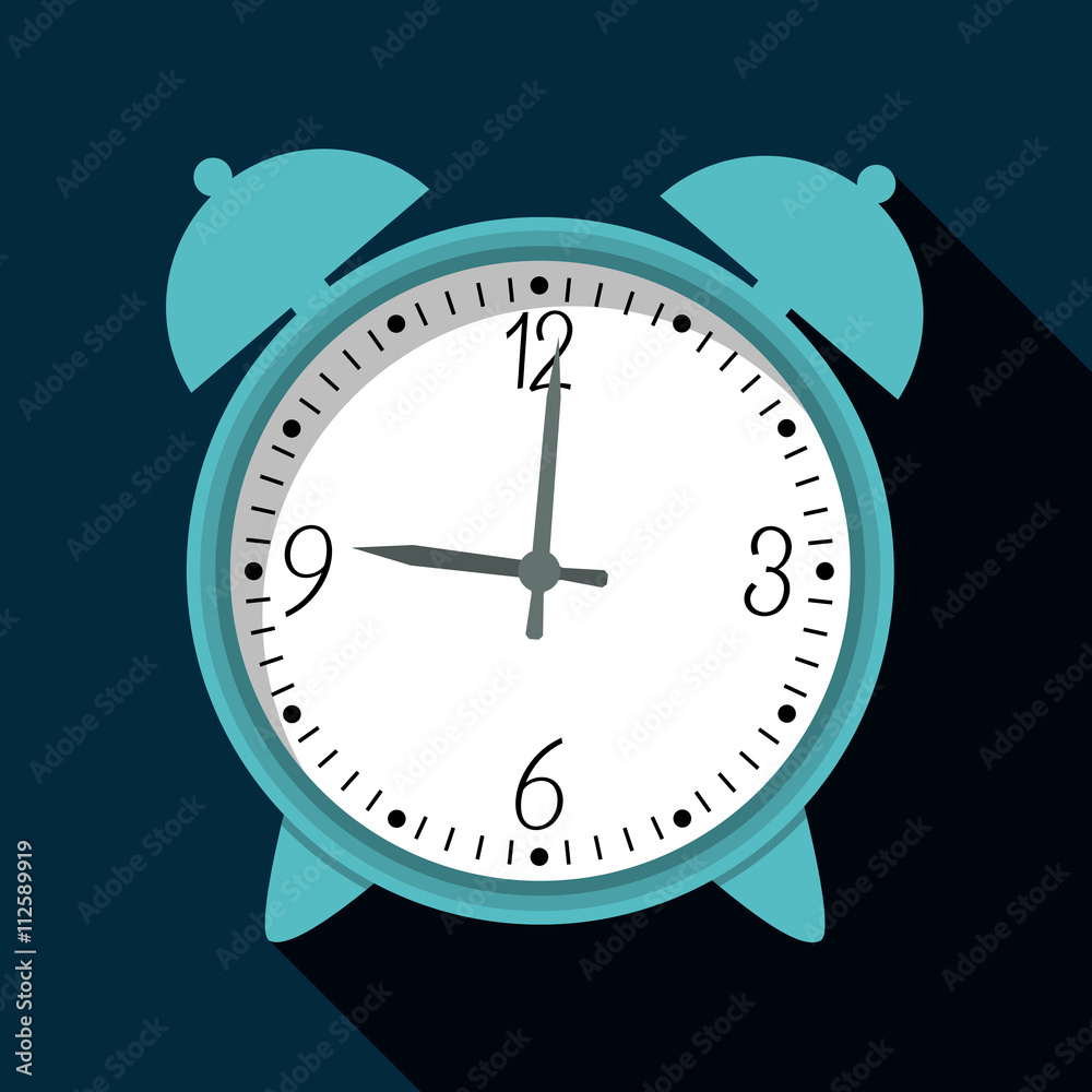 Wall mural time design. clock icon. flat illustration