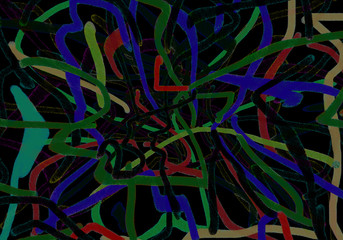 Abstraction. The roads of the night city.
The painting depicts an abstraction - the road of the night city.
