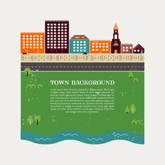 Town background vector template