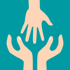 Obraz premium Help design. human hand icon. Flat illustration , vector