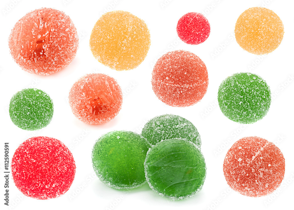 Wall mural candied round fruit jelly set