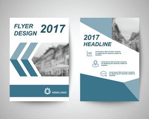 blue with city background flyer a4 template