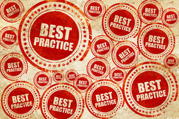 Fototapeta premium best practice, red stamp on a grunge paper texture