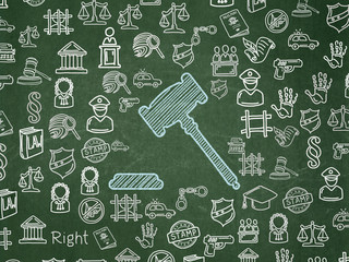 Law concept: Gavel on School board background